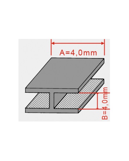 Lead profile 4x4 mm H flat