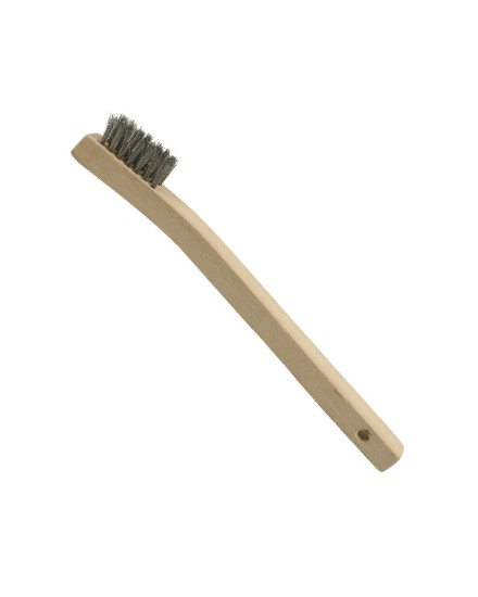 Stainless steel brush, long bristles, wood