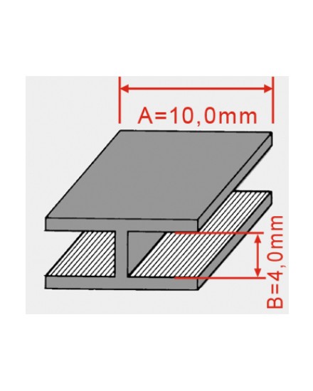Lead profile 10x4 mm H flat